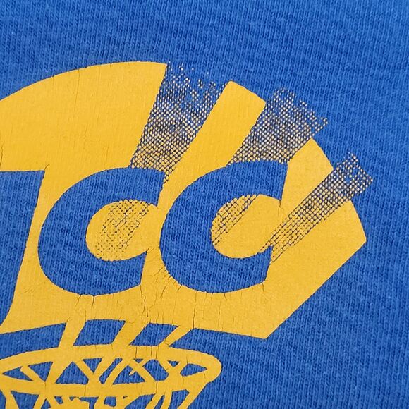 Vintage 90s Fruit-of-The-Loom Shirt XL 23x27 Blue Slogan - Picture 10 of 16